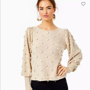 Lilly Pulitzer Kippa Sweater in Heathered Latte, size XL